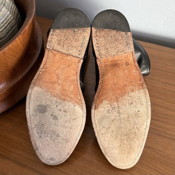 Frye Dorado Black Leather Ankle Buckle Boot Slouchy Size 8 - Picture 8 of 11